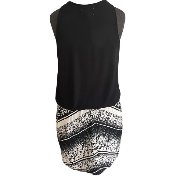 Artelier By Nicole Miller 006082 size 10 black/white dress with draped cowl neck - Picture 2 of 8